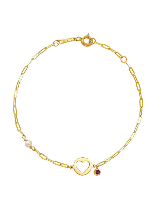 Gold Kinderarmband Herz Vr334
