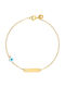 Ioannis Kosmima Kinderarmband ID aus Gold 14K mit Böses Auge