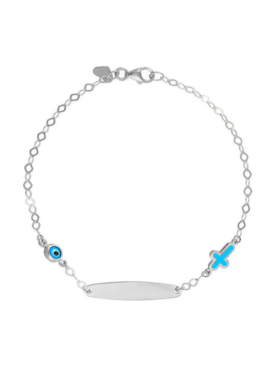 Kids Silver Identity 925 Cross and Eyelet Tgs-21296w