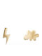 Kids Earrings C14 Cloud and Lightning 036075 Gold 14 Carats