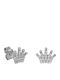 Kids Earrings with Gold Crown Pattern in White Gold 14K 036564