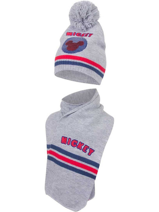 Disney Baby Mickey Mouse Βρεφικό Χειμωνιάτικο Σετ Rh4332 Γκρι