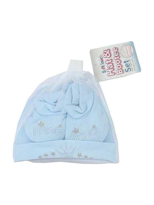 Soft Touch Kids Beanie Set with Socks Fabric Light Blue for Newborn 2pcs