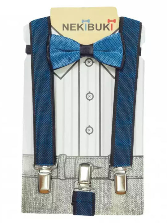 Kinderfliegen Set Hosenträger Fliege Jungen Ultra Blau