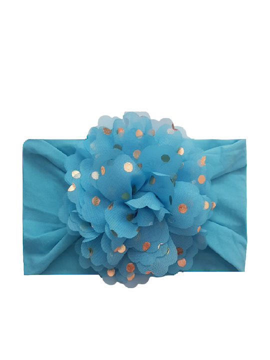 Kids' Baby Soft Hair Ribbon with Large Flower 0-8 Years Turquoise