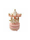 Pink Carousel Horses PVC Musical Fairytale Durable Hand-Painted 12x19cm