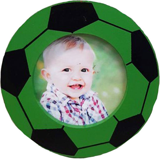 Wooden Photo Frame 7x7cm Soccer Ball Design Green Home