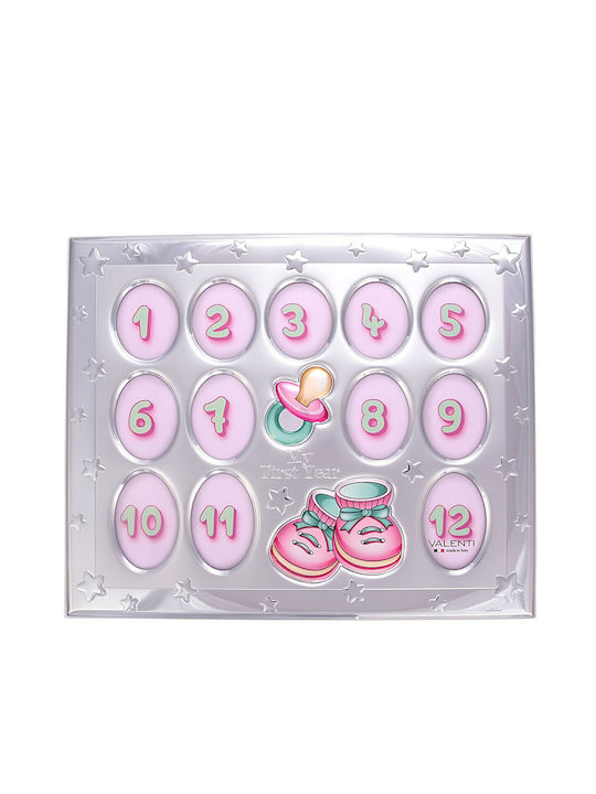 Kids' Photo Frame First Year Girl Silver Film 925 Dimensions 25 Cm X 30 Cm Valenti Vl-71507-6lra
