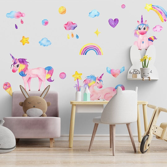 Wandsticker Rosa Einhörner 145x55cm