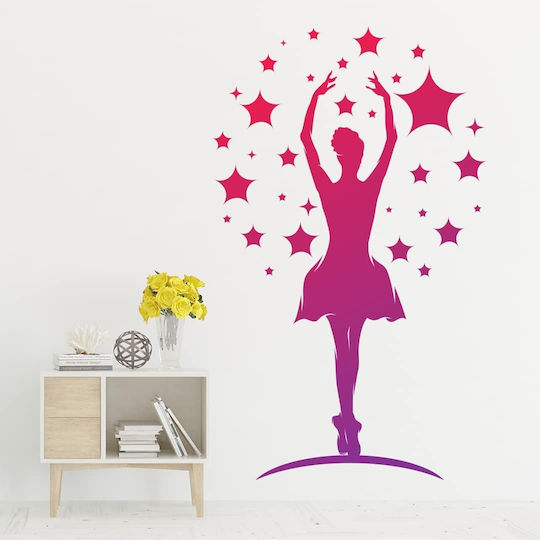 Wandsticker Das Rosa Ballerina Sterne 70x40cm