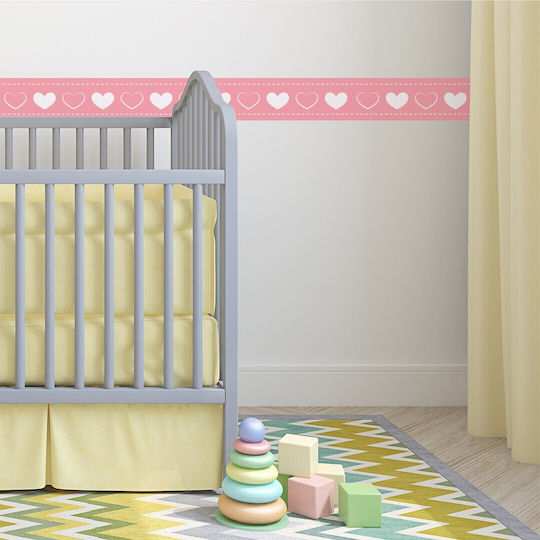 Pink Heart Wall Border 125x15cm