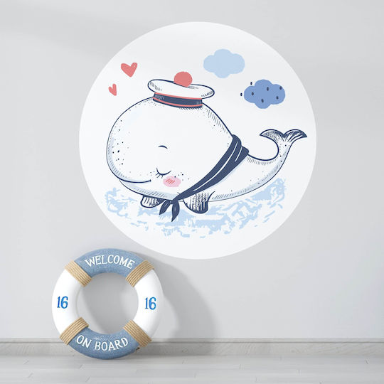 Αυτοκόλλητο Τοίχου Whale Captain 100x100cm
