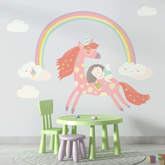 Стикер за стена Unicorn Rainbow 70x53см