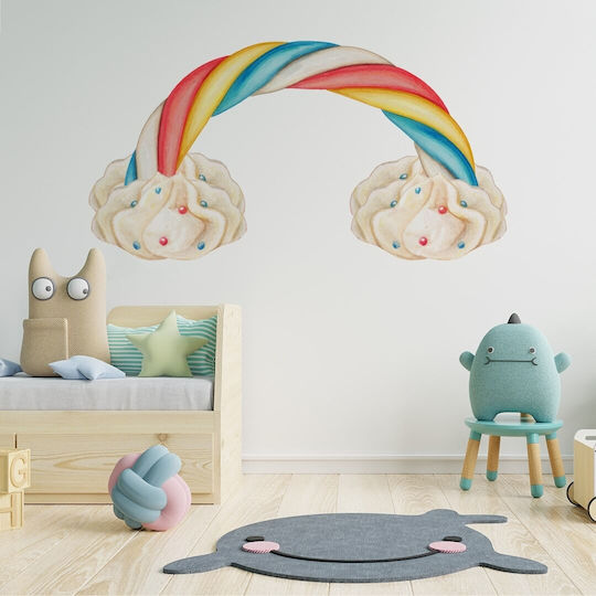 Kinder Wandsticker Zuckerstange Regenbogen 70x36cm