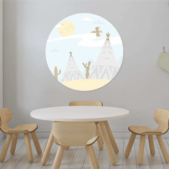 Кръгло Панел от PVC Тропическа сцена 30x30см