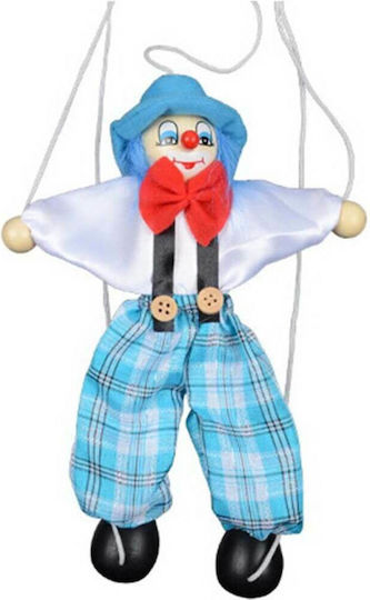 Clown Puppet 23cm Blue
