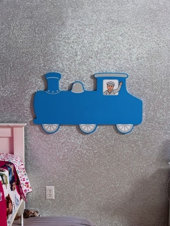 Holz Leinen Kinderwanddekoration Blau Zug Dekorative Wandbehänge Maße 35*20