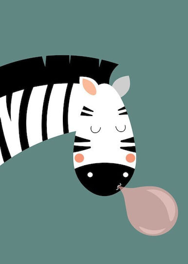 Zebra Bubblegum Poster Paper 15x20cm