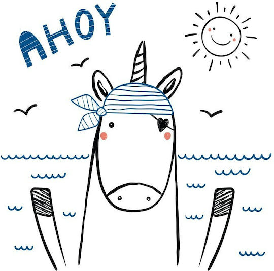 Unicorn Pirate Poster Kids Poster Paper 50x50cm