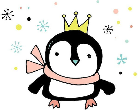 Poster Kinderposter Pinguin Krone Papier 40x40cm