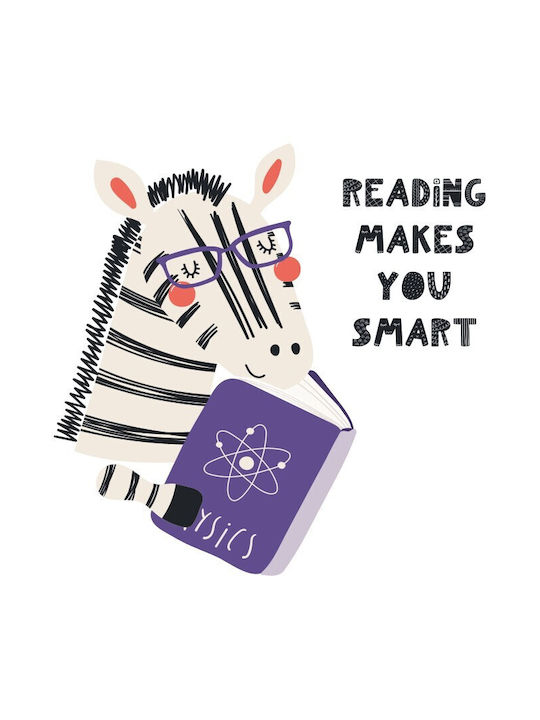 Zebra Reading Paper Kids Poster 40x40cm