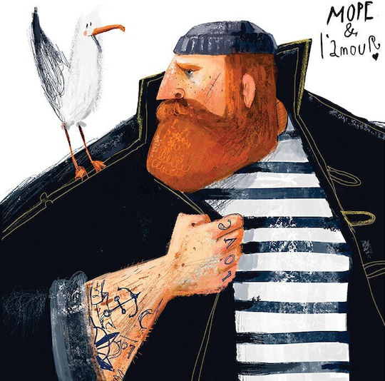 Red-Headed Sailor Poster Paper 40x40cm