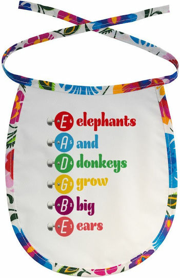 Bestsub Elephants And Donkeys Grow Big Ears Waterproof Bib Fabric with Lace Band Coloured for 3 m+