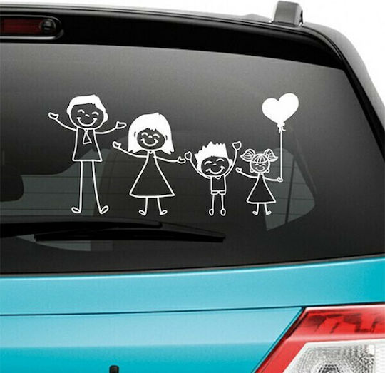 Сигнал Baby On Board Стикер Happy Family Бял