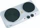 Voltz Enamel Countertop Double Burner White