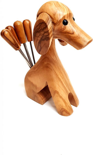 Wooden Art Handmade Dog Olive Wood Forks 6 Pieces 0465