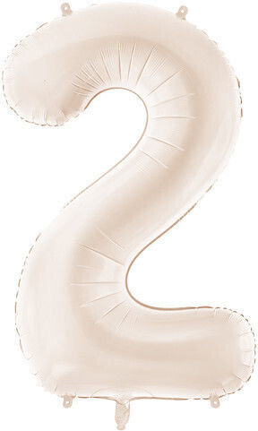 Foil Balloon Number "2" 86cm Light Beige