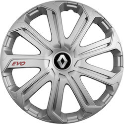 Renault Capace De Roți Auto 15" Compatibilitate Renault 4 Bucăți Gri EVOG62 Renault Capace De Roți Auto 15" Compatibilitate Renault 4 Bucăți Gri EVOG62