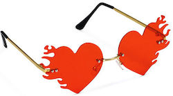 Heart Flame Glasses Red