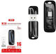 XO 16GB USB 3.0 Стик Черен