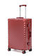Kourk Cabin Hard Red Travel Suitcase with 4 Wheels Height 55cm