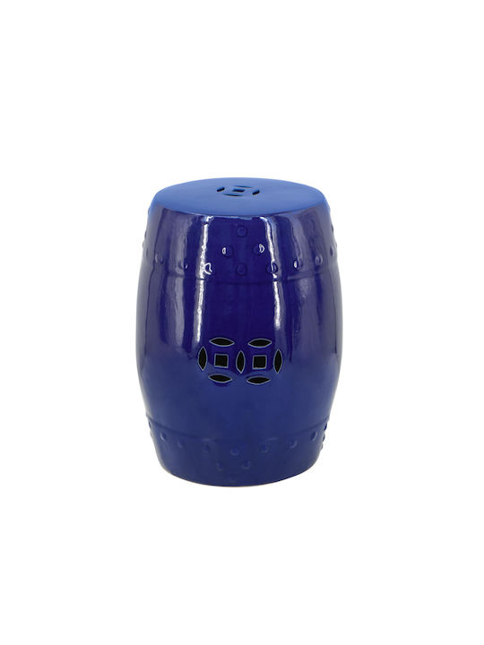 Stool For Living Room Ceramic Zella Blue 33x33x45cm