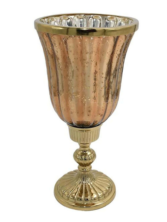 Κηροπήγιο 950-124-008 15x31cm Gold Γυαλί