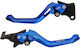 Apido Set Brems-/Kupplungshebel für Motorräder Einstellbar Blau ΜΑΝ-0799-000