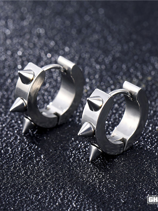 Style Σκουλαρίκι Piercing από Ατσάλι Ασημί