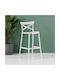 Hocker für Bar Für den Außenbereich aus Polypropylen Elly White 1Stück 49x47x100cm