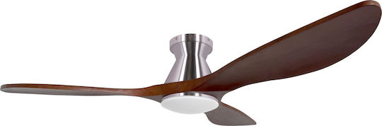 Morris Ανεμιστήρας Οροφής 122cm με Φως Καφέ / Ασημί