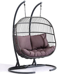 Schaukelstuhl mit Basis Metallisch L105xB145xH195cm Gray Schaukelstuhl mit Basis Metallisch L105xB145xH195cm Gray