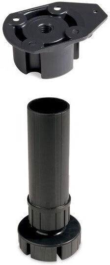Plastic Kitchen Furniture Leg Emuca Divisible Black 223-3911817#48 100-130mm