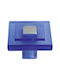 Square Furniture Knob Malle N.3519-a Blue Plastic 35x35mm