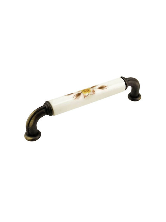 Möbelgriff Gem Mz S756 96mm Bronze Braun Blumen