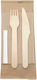 Wooden Cutlery Set Knife-Fork-Toothpick Craft Napkin Kraft Envelope 100 pcs