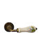 Door Handles Rosette Linea Cali Martina Glossy Bronze Ivory Porcelain Left Cylinder Security
