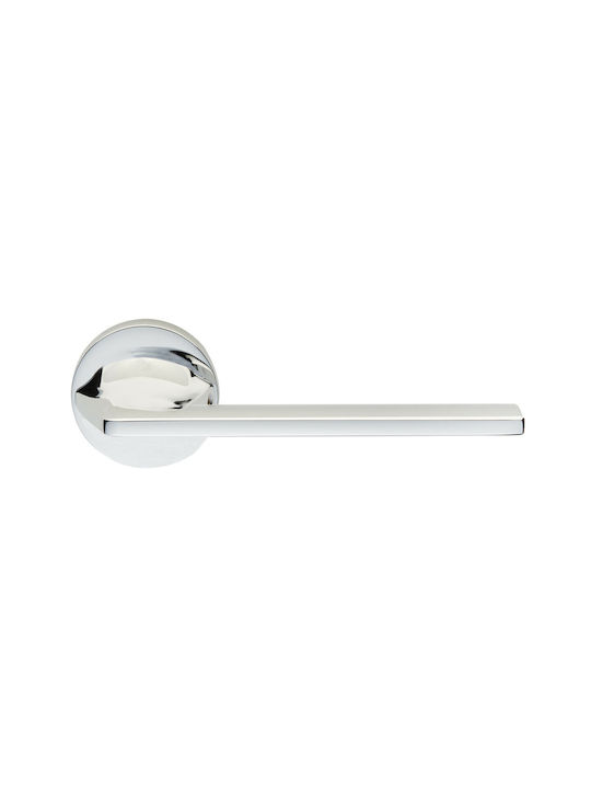 Buton Ușă Ilavio 2401 Rosette Cromată Culoare Full Face pentru Baie Pereche