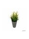 Plantă Artificială Ibergarden Dimensiuni 11x11x22cm Ghiveci Gri Flori Galbene