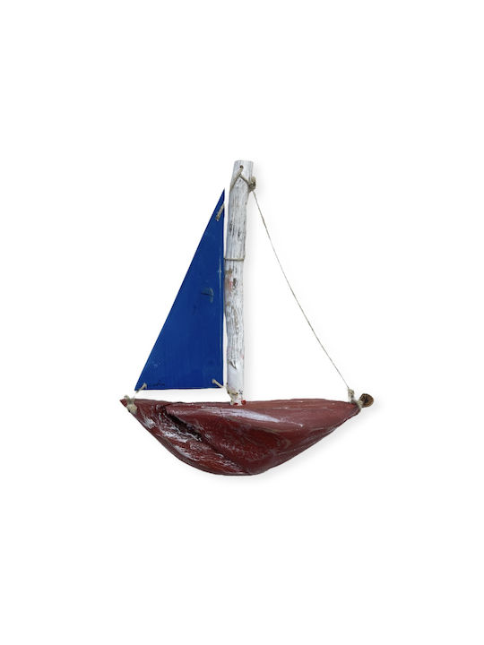 Wooden Handmade Hanging Ship Olive Wood 33x25